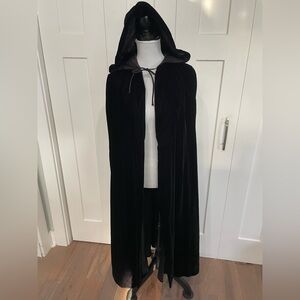 Vintage Black Dave And Johnny Velvet Satin Lined Opera Cape Hood And Arm Holes